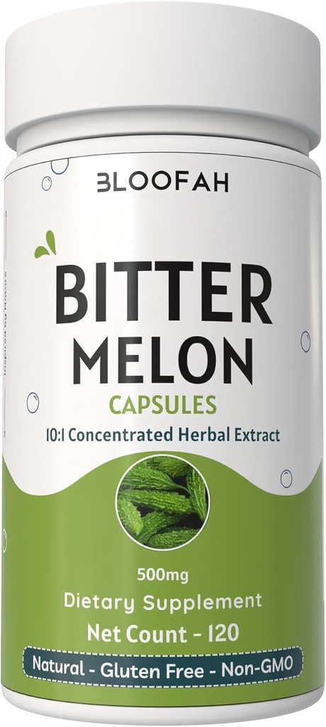 Bitter Melon Fruit Capsules 500mg | Concentrated 10:1 Extract Momordica charantia | Non-GMO, Gluten-Free | Herbal Supplement | Traditional Wellness (120 Count (Pack of 1))
