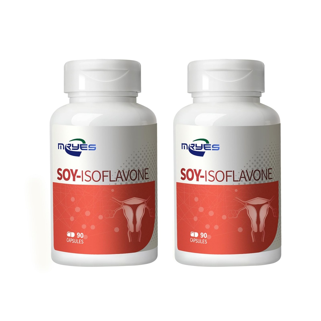 Soy isoflavone 100 mg with Agnus castus, Grape Seed,Vitamin B6,180 Capsules | Supports Menopause Symptoms and hot Flashes, Energy & Restful Sleep and Balance Hormone Levels. Gluten-Free, Non-GMO