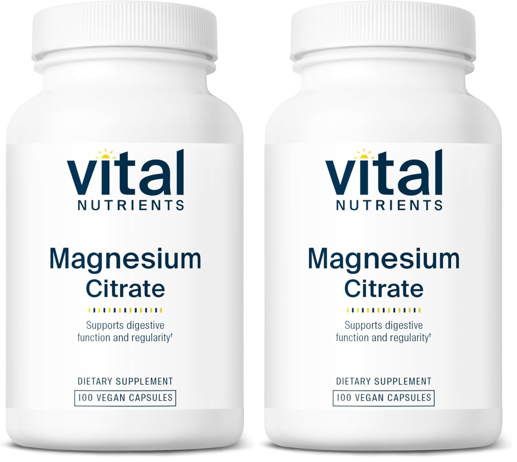 Vital Nutrients Magnesium Citrate 150mg | Promotes Relaxation | Supports Sleep, Bone, Heart, Muscle, Kidney, & Nerve Health* | Vegan Supplement | Gluten, Dairy, Soy Free | 100 Capsules (Pack of 2)