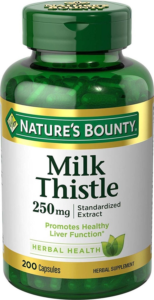 Nature's Bounty Milk Thistle 250 mg Capsules 200 ee