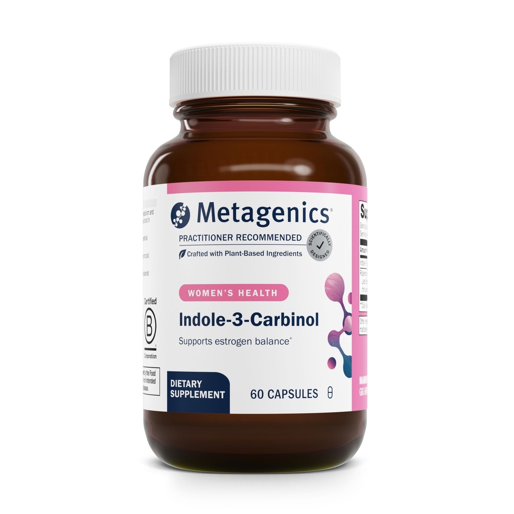 Metagenics Meta Indole-3-Carbinol Supplement - Ondersteunt Estrogeen Hormone Balance, Antioxidant & Liver Health* - Non-GMO, Gluten-Free, Vegan - GMP Certified Facility - 60 Capsules