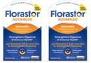 Florastor Advanced Immunity Boost Daily Probiotic & Immune Support Supplement for Women and Men, Saccharomyces Boulardii CNCM I-745 Plus Zinc, Vitamin C & D3 (30 Capsules) (Pack of 2)