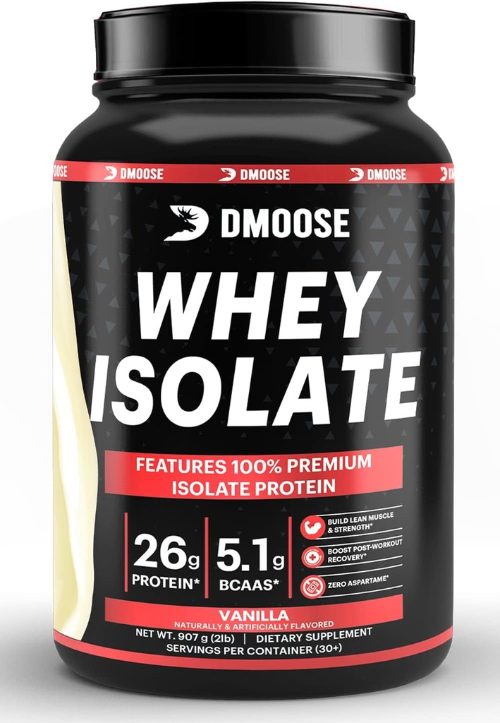 DMoose Wei Isolaat Proteïne Poeder I 26 g Proteïne I 5.1g BCAAS I Glutenvrij I helpt handhaven Spiermassa en verminderen hersteltijd I Chocolade & Vanille I 30 porties