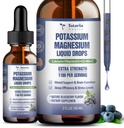 (2 verpakkingen) Kalium Magnesium Supplement Liquid Drops - 200mg Kalium & 600mg Triple Complex Magnesium Glycinate Liquid Citrate Oil Hoge Absorptie Potasio Ondersteuning bot, spier, been Krampen