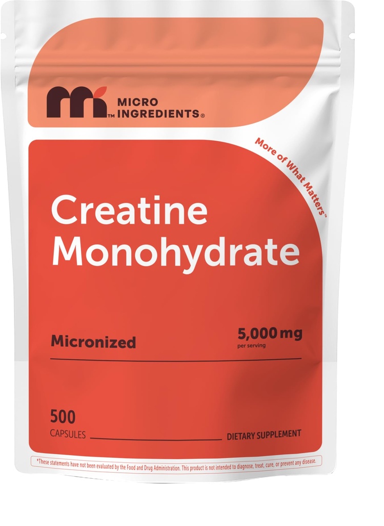 Creatine Monohydraat 5.000mg, 500 Capsules Puur Creatine Pillen 