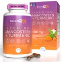 Mangosteen + Turmeric Capsules | Joint & Digestion Support | Formulated for Wellness, Includes Natural Ingredients | 120 Vegetarian Capsules, 1500mg per Serving