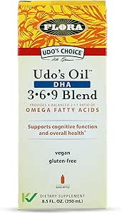 Flora - Udo's Oil DHA 3-6-9 Blend - Vegan Eye & Brain Health Supplement - Vegan Omega-3 & Omega-6 - Bevat Zonnebloemzaadolie - Kosher & Organic - Keep Killed - 8.5 fl.oz.