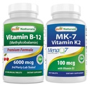 Best Naturals Vitamin B-12 6000 mcg & Vitamin K2 (MK7) with D3
