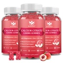 Calcium Citrate 1200mg Gummies with Vitamin D3 K2 for Women, 60Ct (3Pack) | WOGORGT - Chewable Calcium Citrate Gummies Supplement with Magnesium, D3, K2 & Sea Moss Extract, Bone Support, Peach Flavor