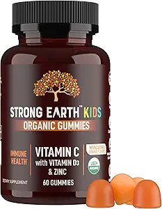 YUM-V'S Kids Sterke Aarde - Biologische Immune Health Gummies met Vitamine C, Vitamine D3 Plus Zink - Immune System Boost Zink, Vitamine C, Vitamine D Gummies - Gummy Multivitamine (60 Tel.)