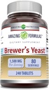 Amazing Nutrition Brewers Yeast Tablets - 7.5 Grain Capsule 500mg 240 Tablets - Supports Healthy Digestion * Promotes Heart Health