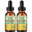 2 Packs 2000mg Calcium Citrate with Vitamin D3 K2 Supplements Liquid Drops for Women & Men, Magnesium, Zinc, High Absorption, Bone, Teeth, Muscle & Immune Support, 4 Fl oz
