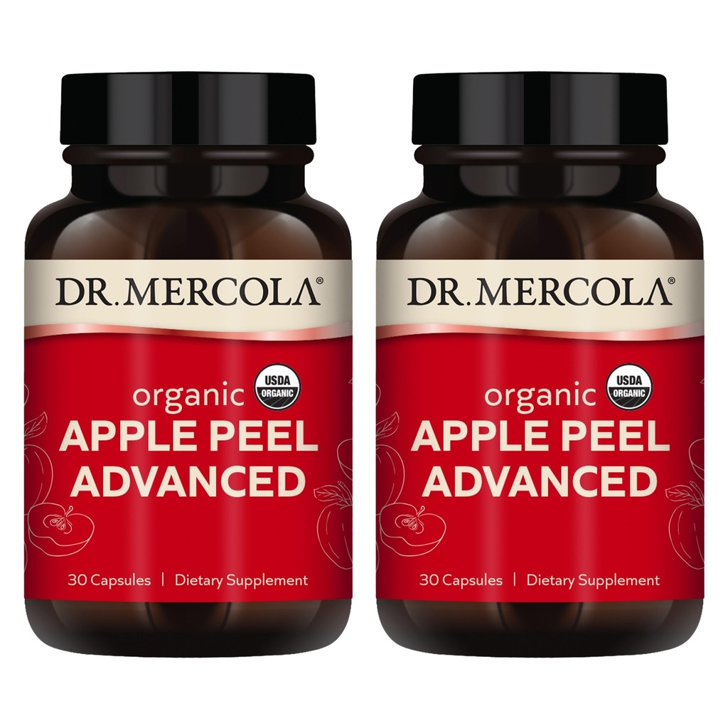 Dr. Mercola Organic Apple Peel Advanced, 30 Capsules, 2 Pack (30 Servings) | Dietary Supplement, Supports Blood Flow, Gut, Joint, and Metabolic Health, Non-GMO, Certified USDA Organic
