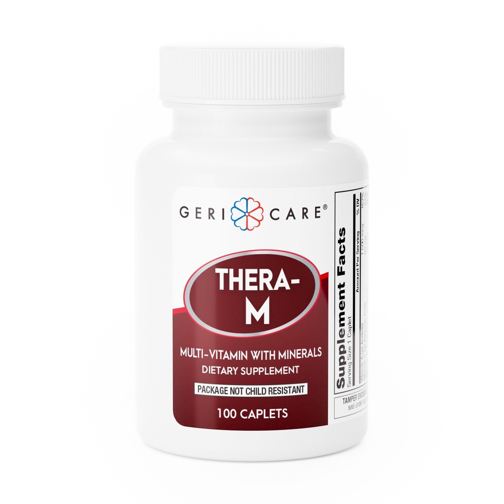 GeriCare Thera M Multivitamine Caplets, Blend van Vitaminen en Mineralen om te zorgen voor maximale voedingsondersteuning Antioxidant Protection Supplement, 100 Tel (pack van 1)