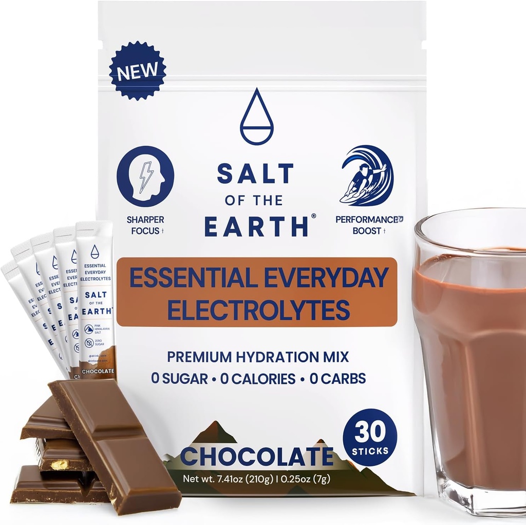 Zout van de Aarde Premium Zero-Sugar Electrolyte - Gemaakt met roze Himalaya Zout - Hydration Powder Packets 