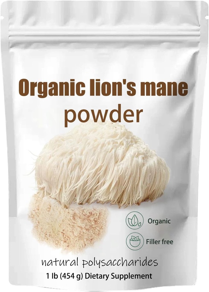 Biologische Lion's Mane Paddestoel Poeder- Leeuwen Mane Paddestoel Supplement Extract Poeder