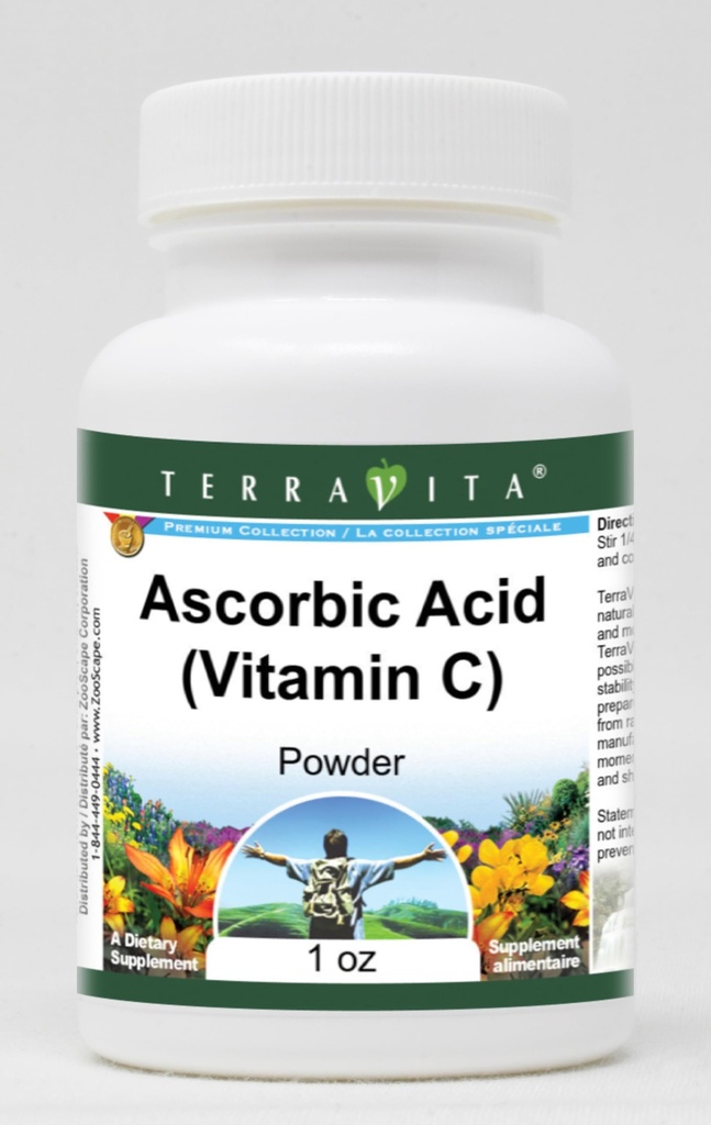 Terravita Ascorbic Acid (Vitamin C) Powder (1 oz, ZIN: 512623) - 3 Pack