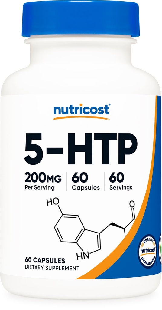 Nutricost 5-HTP 200mg, 60 Vegetarische Capsules (5-Hydroxytryptofaan) - Non-GMO & Glutenvrij