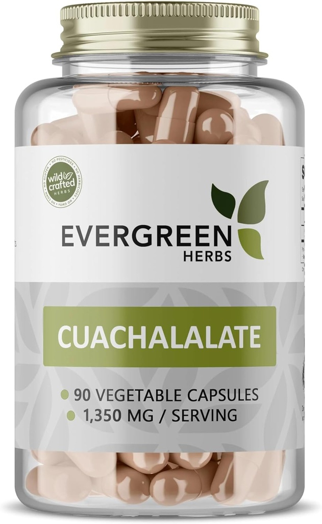 Evergreen Herbs Cuachalalate Herb (Amphipetyglum Adstringens) - Resealable Stand Up Pouch to Ensure Freshness! (Capsules)
