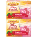 Emergen-C 1000mg vitamine C poeder, met antioxidanten, B Vitaminen en Elektrolyten, Vitamine C supplementen voor Immune Ondersteuning, Cafeïne Gratis Drink Mix, Raspberry smaak - 60 Count/2 Maand Levering