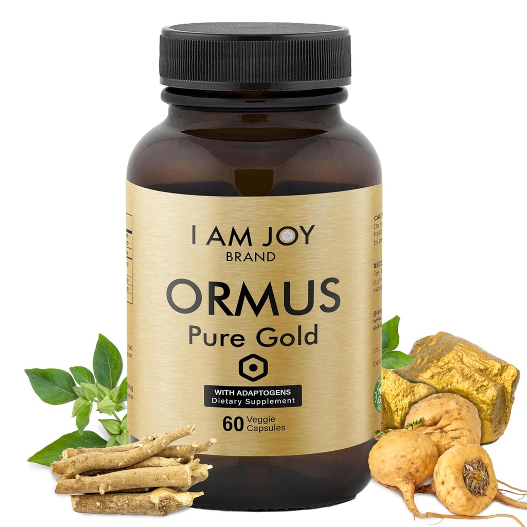 I Am Joy co. Ormus Gold Capsules Monoatomic Elements with Adaptogens Maca and Ashwaganda 