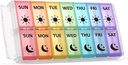 Wekelijkse pil Organisator 2 keer per dag Extra Large 7 Dag Eenvoudige vulling Snelle vulling Portable Fullicon PM Pill Box voor Supplement, vitamine, en geneeskunde - (Patent Geregistreerd)
