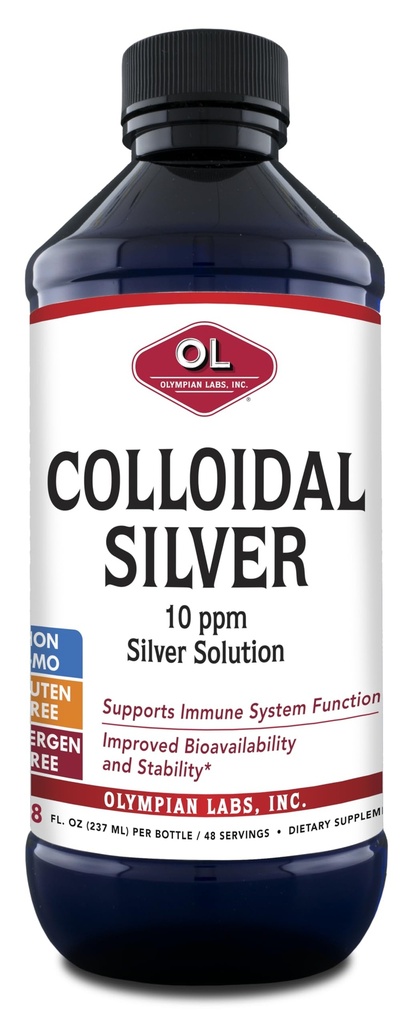 Olympian Labs Collective Silver 8floz 45 Servers - 10ppm Purified Bio available Silver Immune Support