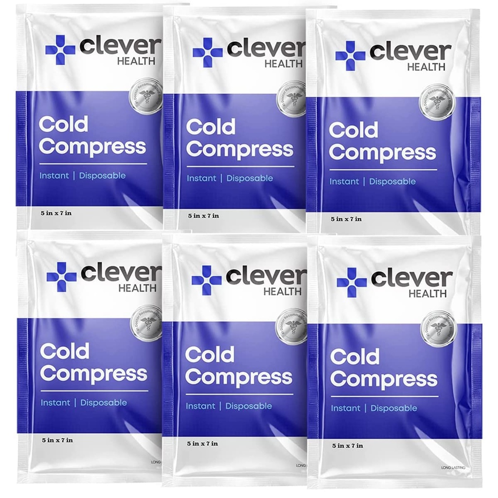 Instant Cold Pack | Disposable Ice Packs - Cold Therapy - for Injuries, Swelling, Inflammation, Muscle Strains, Sprains, Perfect for First aid Kit, Outdoor Activities, Athletes. 5x7 Inches, 6 Pack.