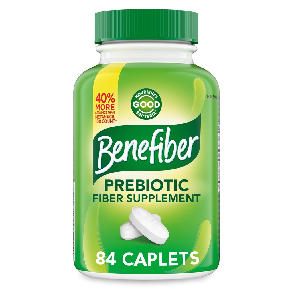 Benefiber Prebiotic Fiber Supplement Caplets, 84 count