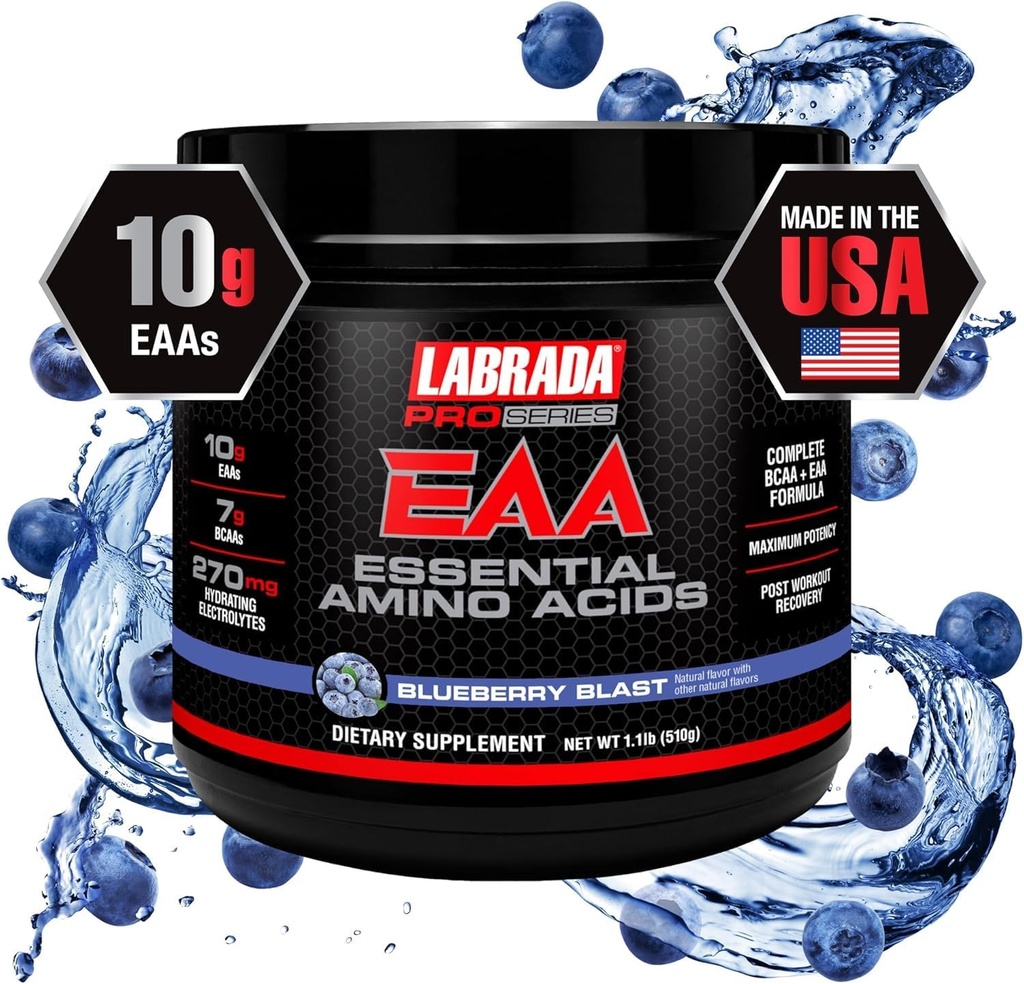 Pro Series EAA Maximale Potency Complete Essential Amino Acid Hydrating Formula with 10g EAAs 7g BCAAs & 270mg Hydrating Elecrolytes Recovery and Performance (Blueberry Blast)