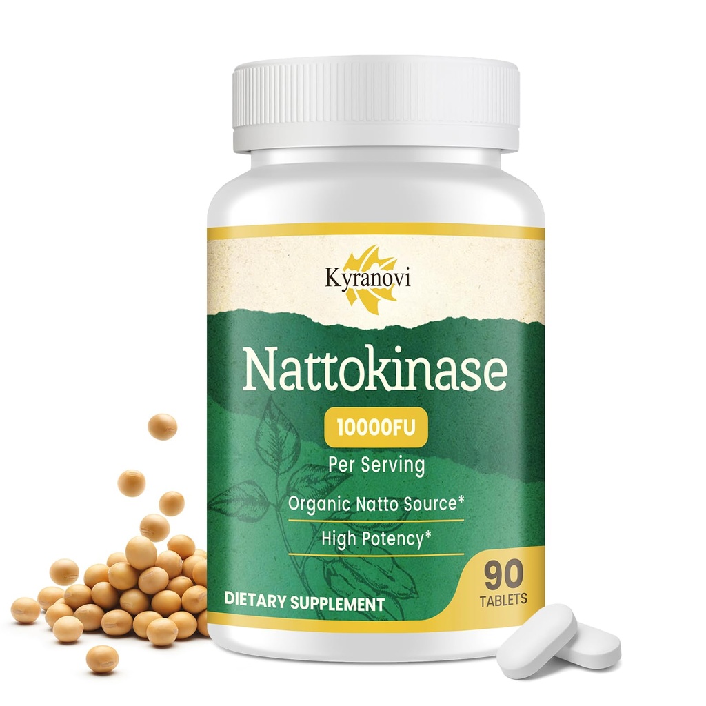 Nattokinase Supplement, Enteric-Coated Tablets Aiding Digestion & Assisting Absorption, Vegan, 90 Tablets