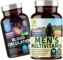 Number One Nutrition N1N Premium Mannen Dagelijkse Multivitamine [Vitaminen A C E D, Magnesium, Zink] en Bloedcirculatie Supplement [8 Krachtige Kruiden & Vitaminen], 2 Pack Bundle