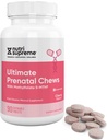 Nutri Supreme Prenatale Vitamine, Kauwbare Prenatale Vitaminen voor Vrouwen met Zeer Absorbeerbare Methyl Folaat, Complete Prenatale Multivitamine met IJzer, Kosjer, Cherry Flavor, 90 Tellen