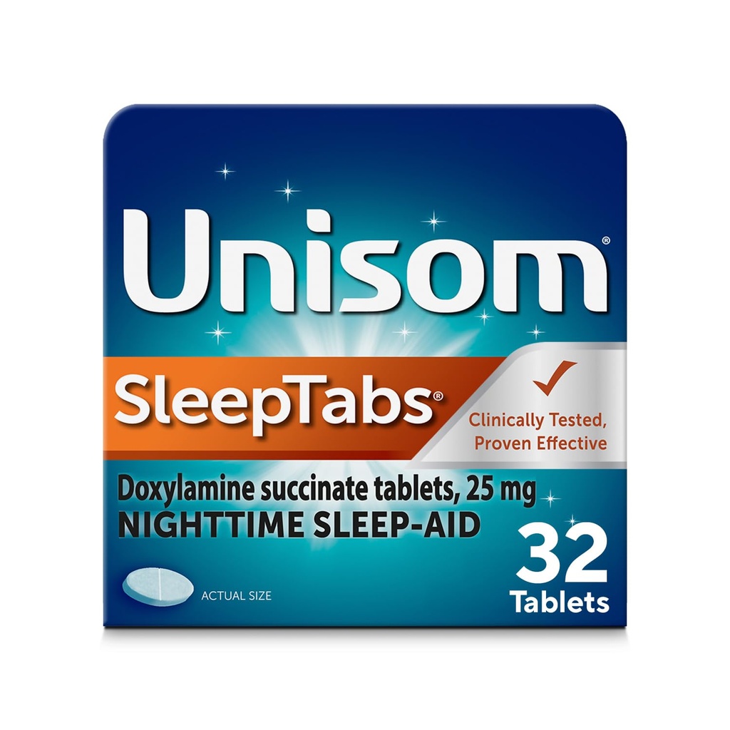 Unisom SleepTabs, Nighttime Sleep-aid, Doxylamine Succinaat, 32 tabletten