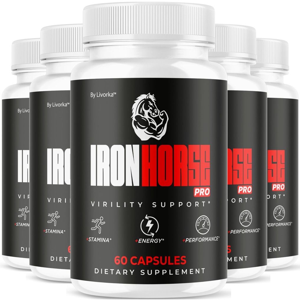 (5 Pack) Iron Horse Pro Supplement Pills - Official Advanced Formula Support Capsules - Maximum Strength, Natural Iron Horse Pro for Overall Health & Wellness, 300 Capsules for 5 Months
