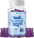 Magnesium Glycinate Gummies 1000mg - Suikervrij Magnesium Kalium Supplement met Vitamine D, B6, CoQ10 voor Kalm Mood & Slaap Ondersteuning - 60 Blueberry Gummies