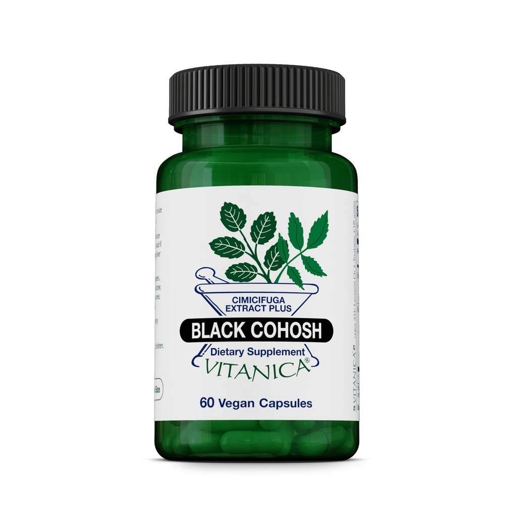 Vitanica Black Cohosh, Cimicifuga Extract Plus, Vegan, 60 Capsules