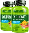 NATURELO Oogvitaminen - ARDES 2 Formule Nutriënten met Luteïne, Zeaxanthine, Vitamine C, E, Zink, Plus DHA - Supplement voor droge ogen, gezond zicht, oogondersteuning - 60 Vegan Capsules (pakket van 2)