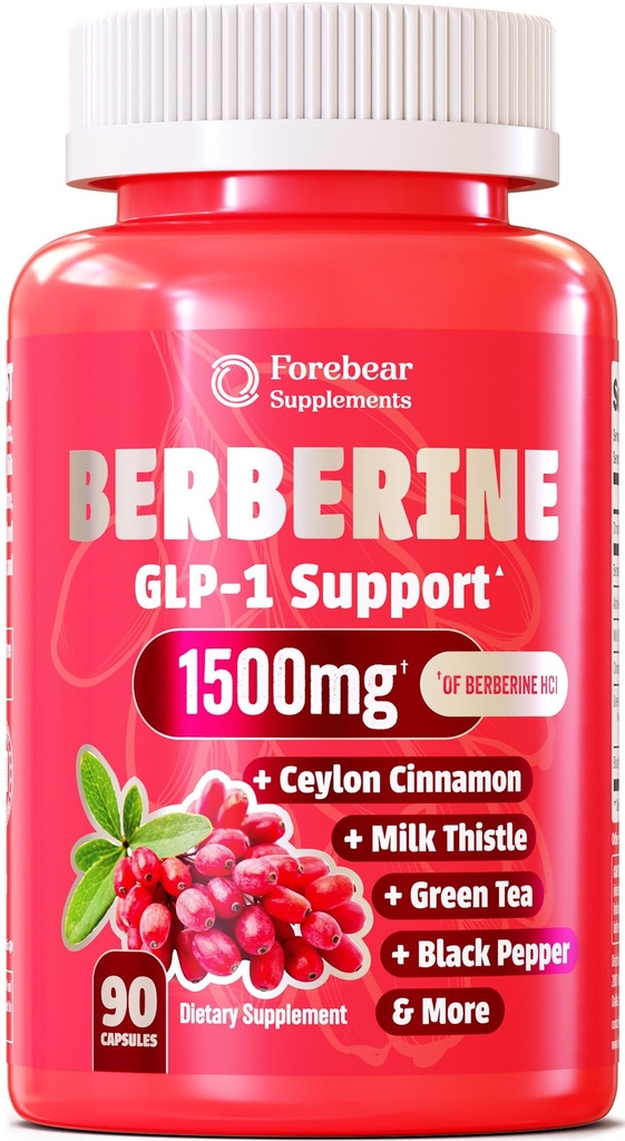 Berberine 1500mg GLP-1 Weight Loss Supplement Pills for Women & Men