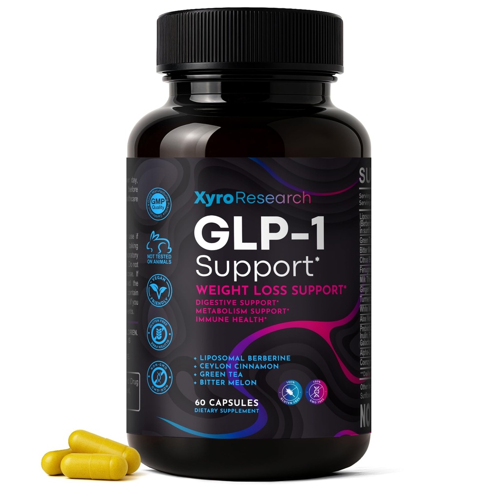 GLP-1 Support Weight Loss Supplement - Appetite Suppressant & Metabolism Booster to Support Natural Hunger Control Curb Cravings Burn Fat & Gut Wellness