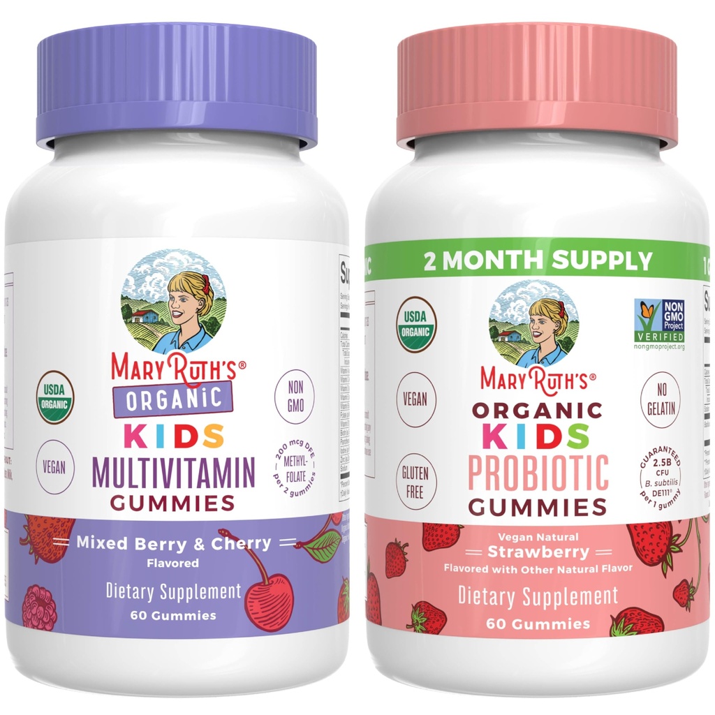 MaryRuth Organics Gummies for Kids Vitamins for Immunity, Gut Health, & Algehele Wellness