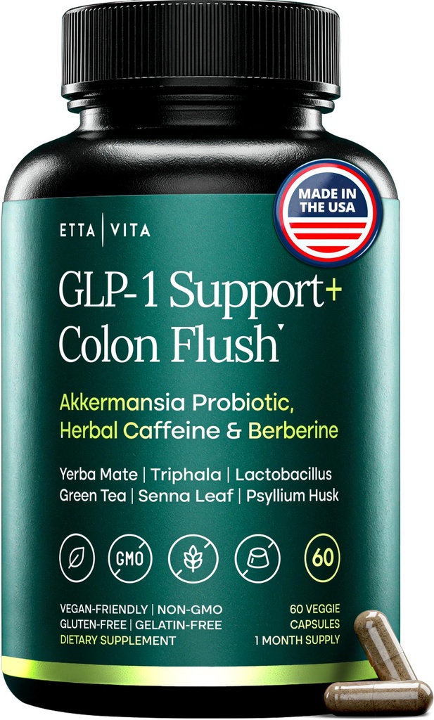 GLP-1 Colon Cleanse with Akkermansia, Berberine & Psyllium for Gut Health
