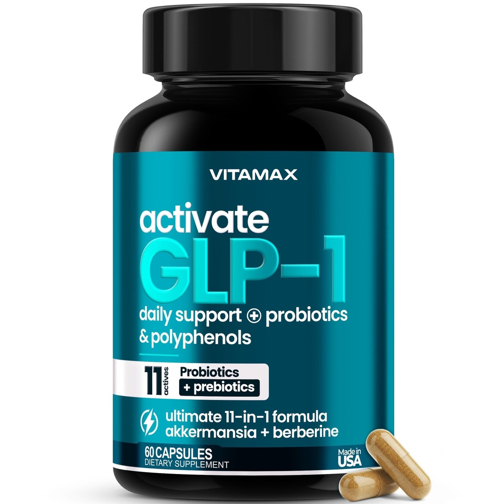 GLP-1 Support Supplement for Weight Management & Appetite Control for Men & Women – With Akkermansia, Berberine, Inulin, EGCG, Probiotics & Polyphenols for Gut Health, Digestion, Hunger & Cravings