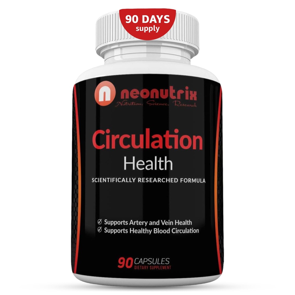 Blood Circulatie Health Supplement for Vein Health & Artery Health - L-Arginine, Ginger Root, Hawthorn & Diosmin Cardiovasculaire Supplement - Natural Circulatie Supplements - 90 Capsules by Neonutrix