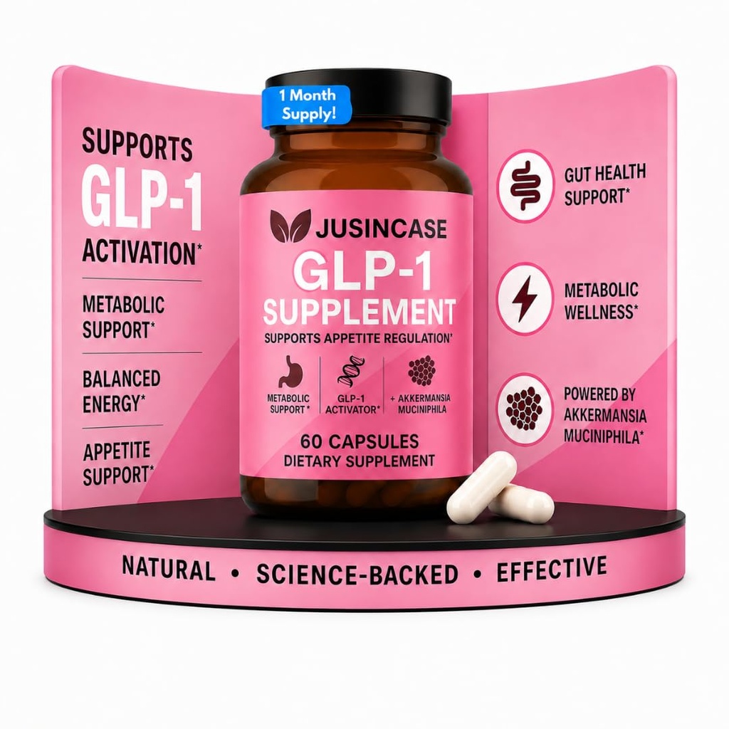 GLP-1 Weight Management Supplement for Gut Health, Energy & Metabolic Support – Akkermansia, Berberine, EGCG, Inulin, Chromium & BioPerine – GLP1 Appetite Support for Women & Men – 60 Capsules