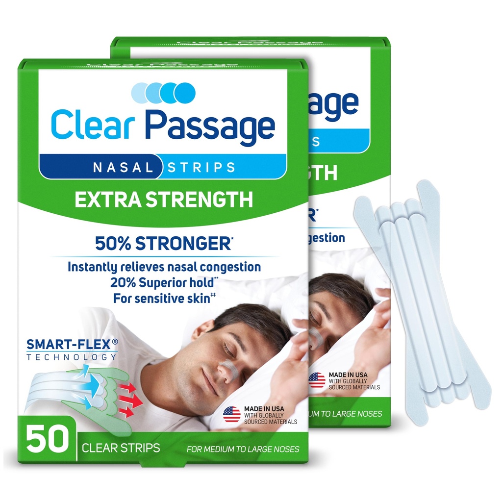 Clear Passage Nasal Strips, Clear Extra Strength, 100 Count