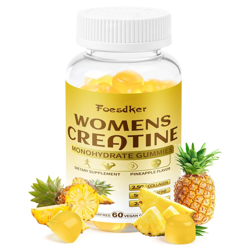 creatine Gummies for Women,Sugar Free,Pineapple Flavor