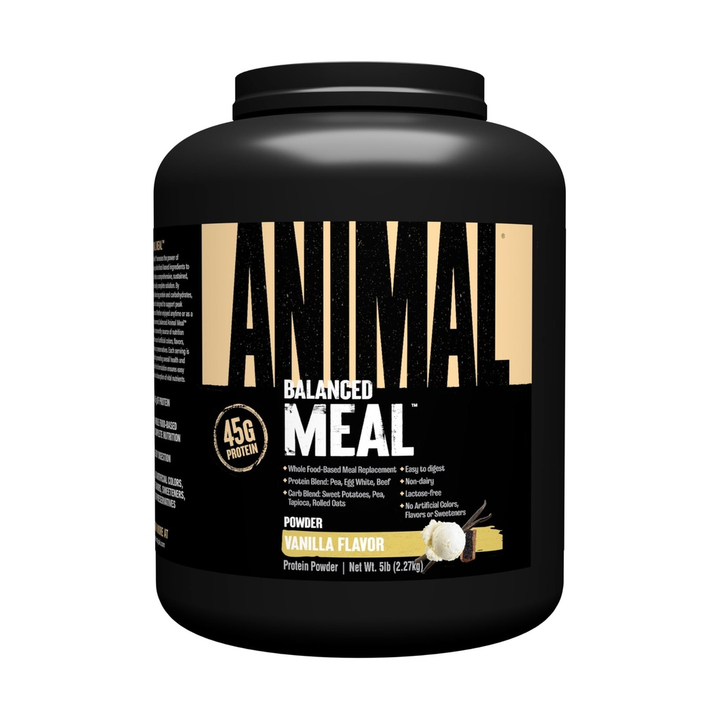 Animal Balanced Meal Replacement Powder, 46G High Protein | Vanilla 5LB