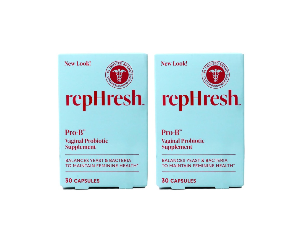 RepHresh Pro-B Vaginaal Probiotic Supplement, 30 capsules, Verpakking van 2