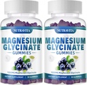 Magnesium Glycinate Gummies 1000mg met Magnesium L-Threonaat, Gecheld Magnesium Kalium Complex Supplement met VitD, B6, CoQ10, Calcium, Ondersteuning voor Geheugen, Kalm, Mood - 180 Gummies Blueberry